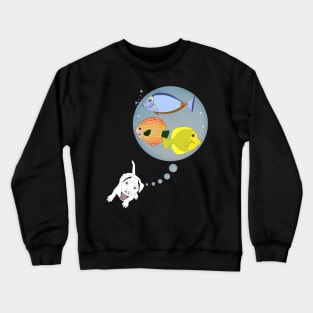 Ein kleiner Hund denkt an drei Fische Crewneck Sweatshirt